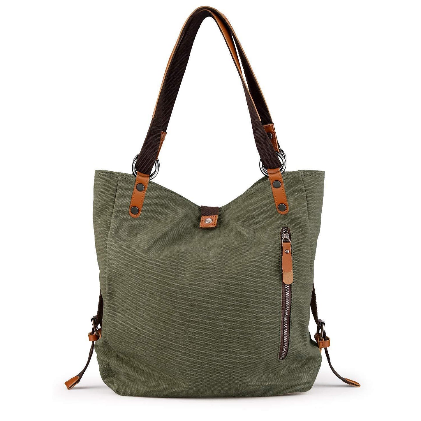 Style Women Bags 2-In-1 Backpack Canvas Backpack-Shoulder Bag.