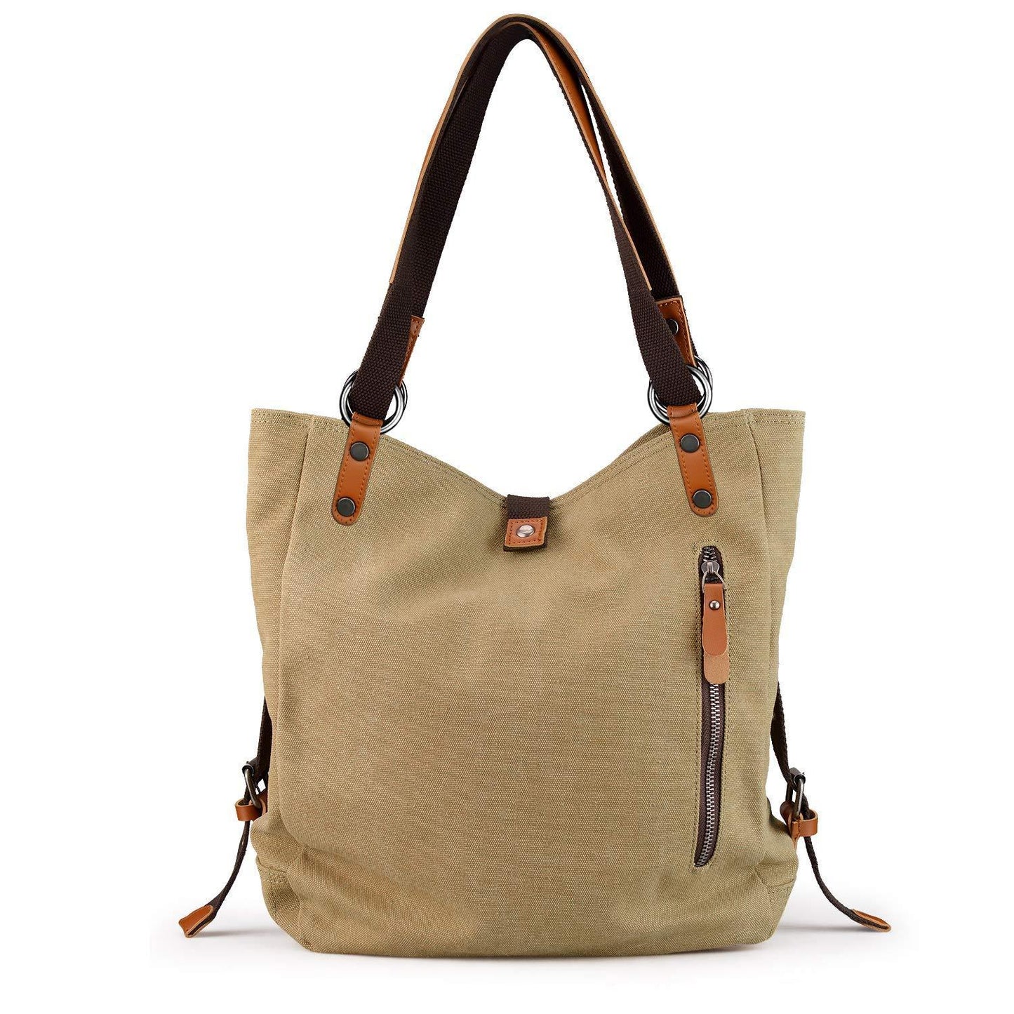 Style Women Bags 2-In-1 Backpack Canvas Backpack-Shoulder Bag.