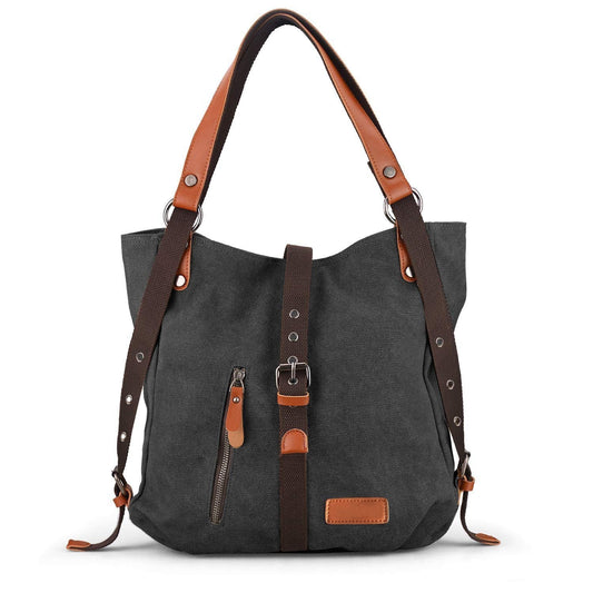 Style Women Bags 2-In-1 Backpack Canvas Backpack-Shoulder Bag.