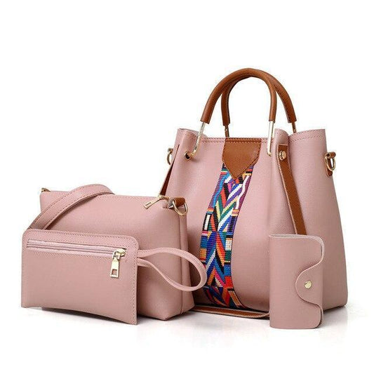 Women  Luxury Set Bags 4 Pcs / One Shoulder Cross-Body Handbag